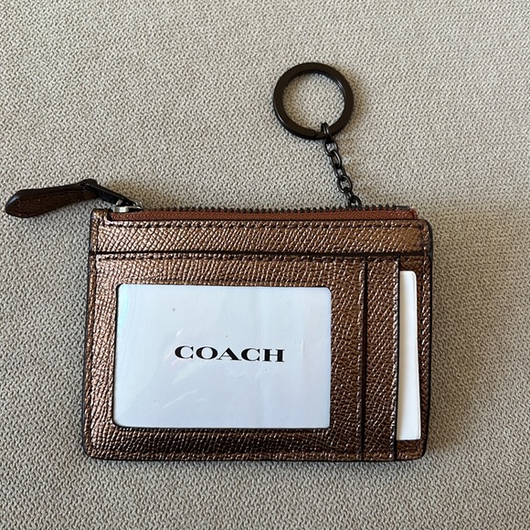 NWT Coach Card Case Metallic Bronze - Picture 2 of 5